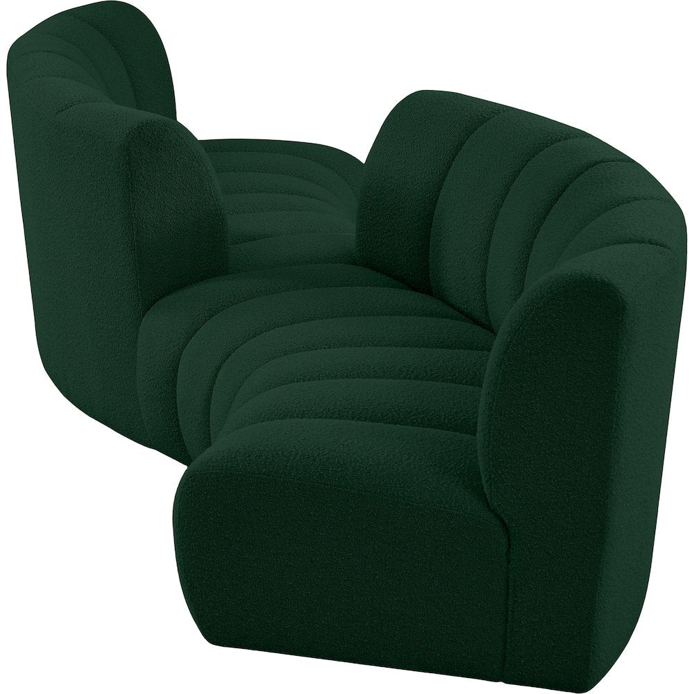 Infinity Green Boucle Fabric 4pc. Modular Sectional