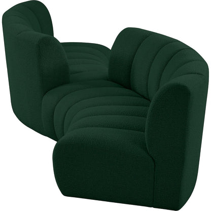 Infinity Green Boucle Fabric 4pc. Modular Sectional