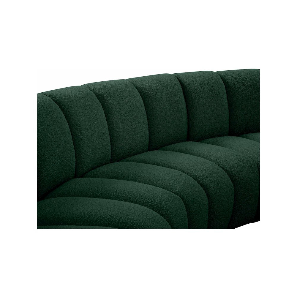 Infinity Green Boucle Fabric 4pc. Modular Sectional
