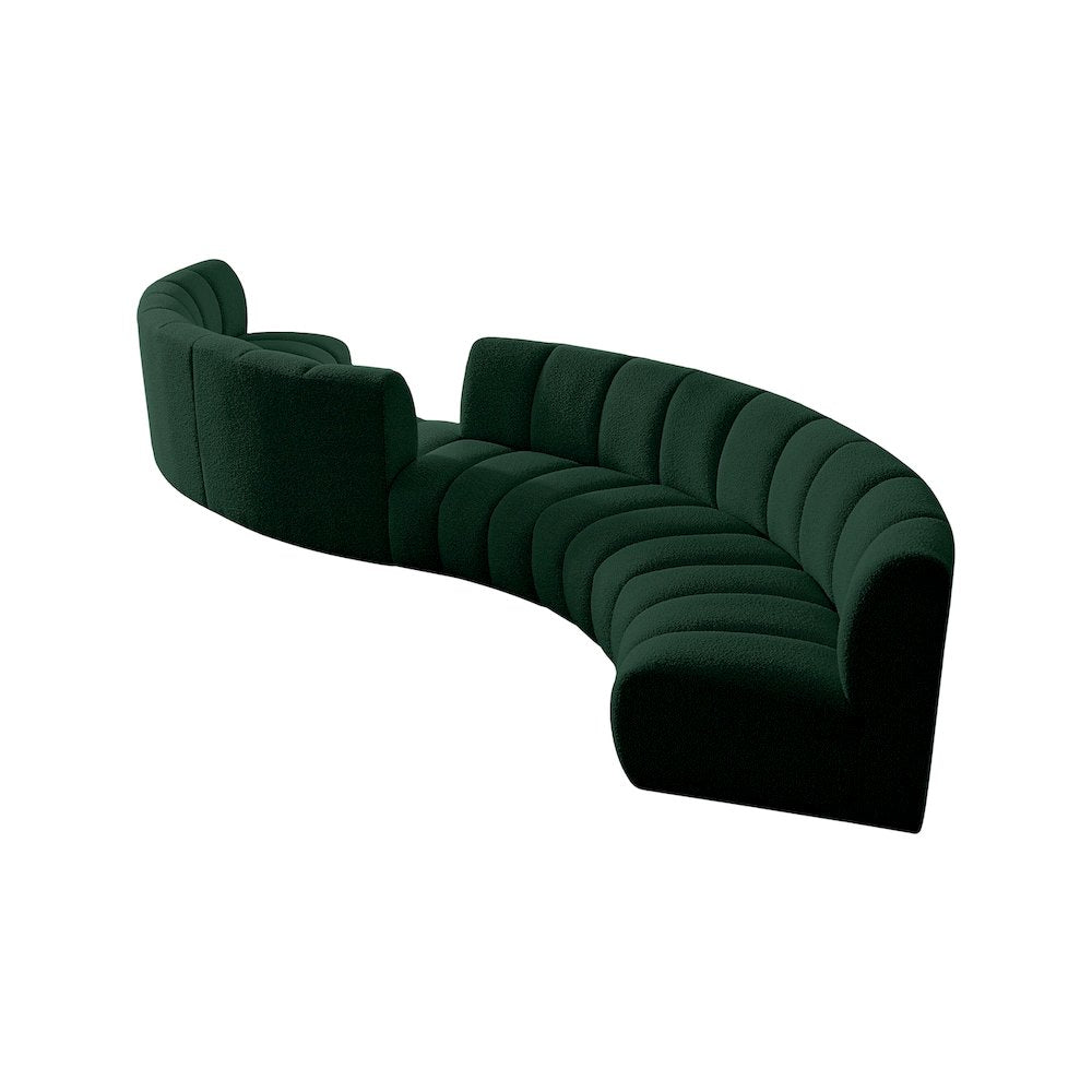 Infinity Green Boucle Fabric 6pc. Modular Sectional