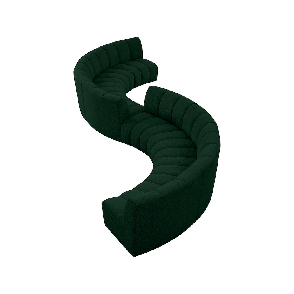 Infinity Green Boucle Fabric 8pc. Modular Sectional