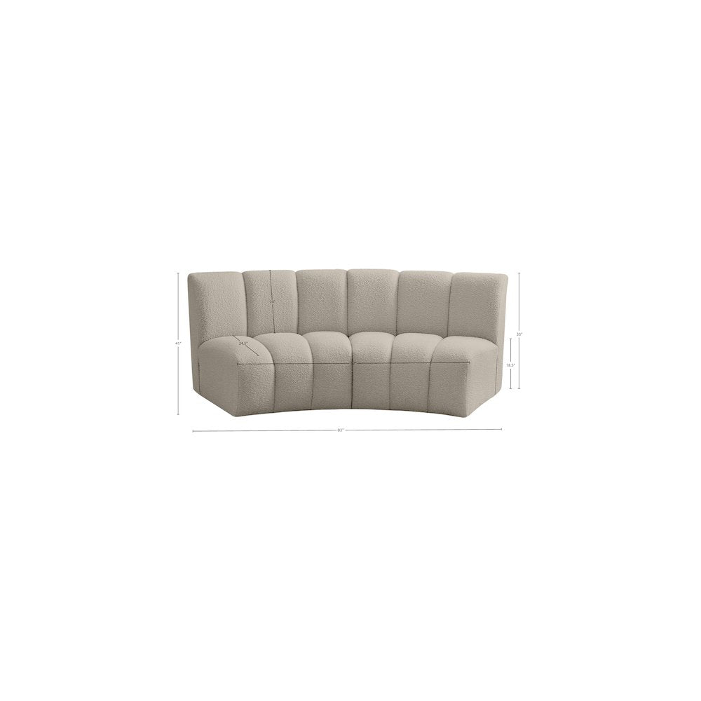 Infinity Brown Boucle Fabric 2pc. Modular Sectional