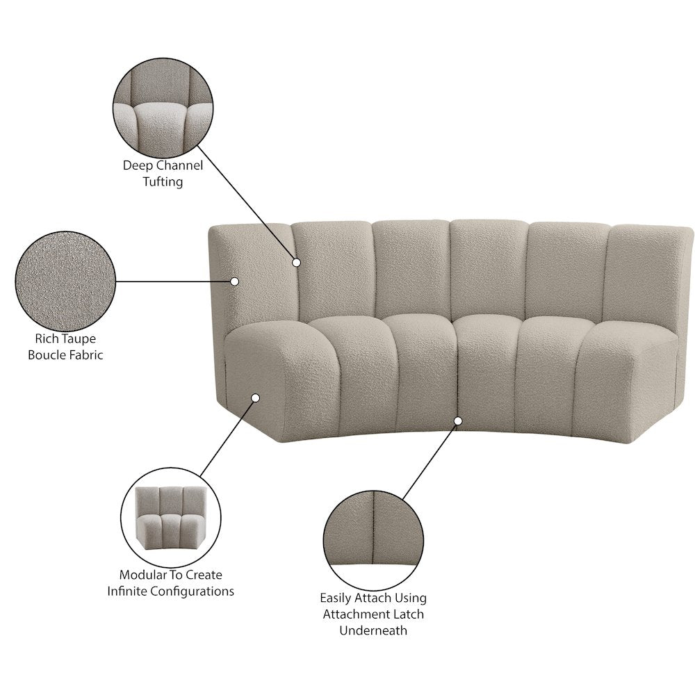 Infinity Brown Boucle Fabric 2pc. Modular Sectional