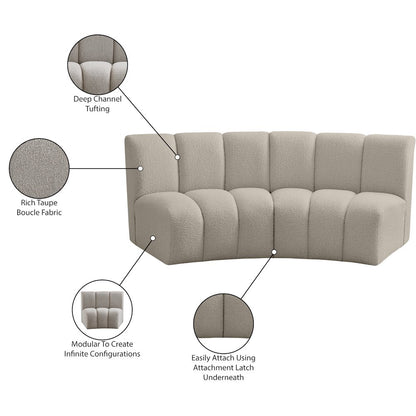 Infinity Brown Boucle Fabric 2pc. Modular Sectional