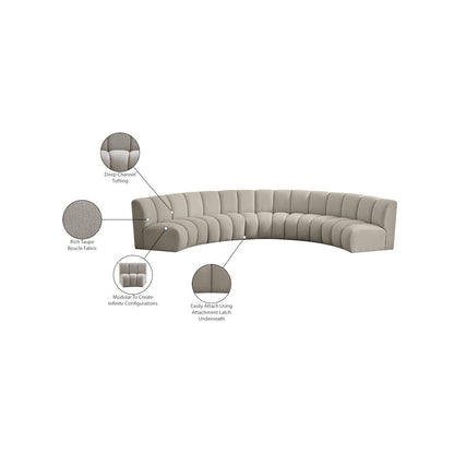 Infinity Brown Boucle Fabric 5pc. Modular Sectional