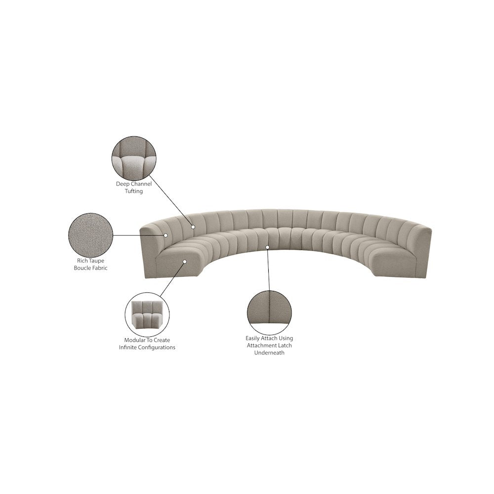 Infinity Brown Boucle Fabric 7pc. Modular Sectional