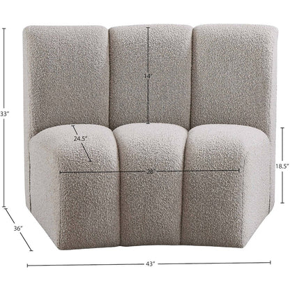 Infinity Brown Boucle Fabric Modular Chair