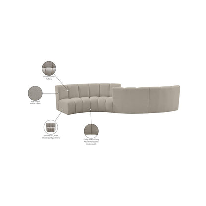 Infinity Brown Boucle Fabric 4pc. Modular Sectional