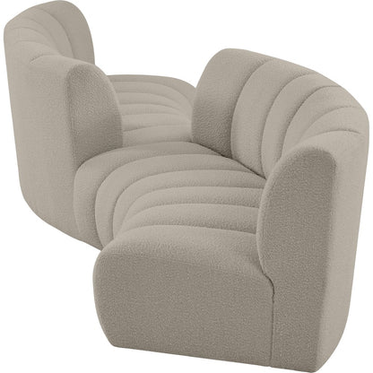 Infinity Brown Boucle Fabric 4pc. Modular Sectional