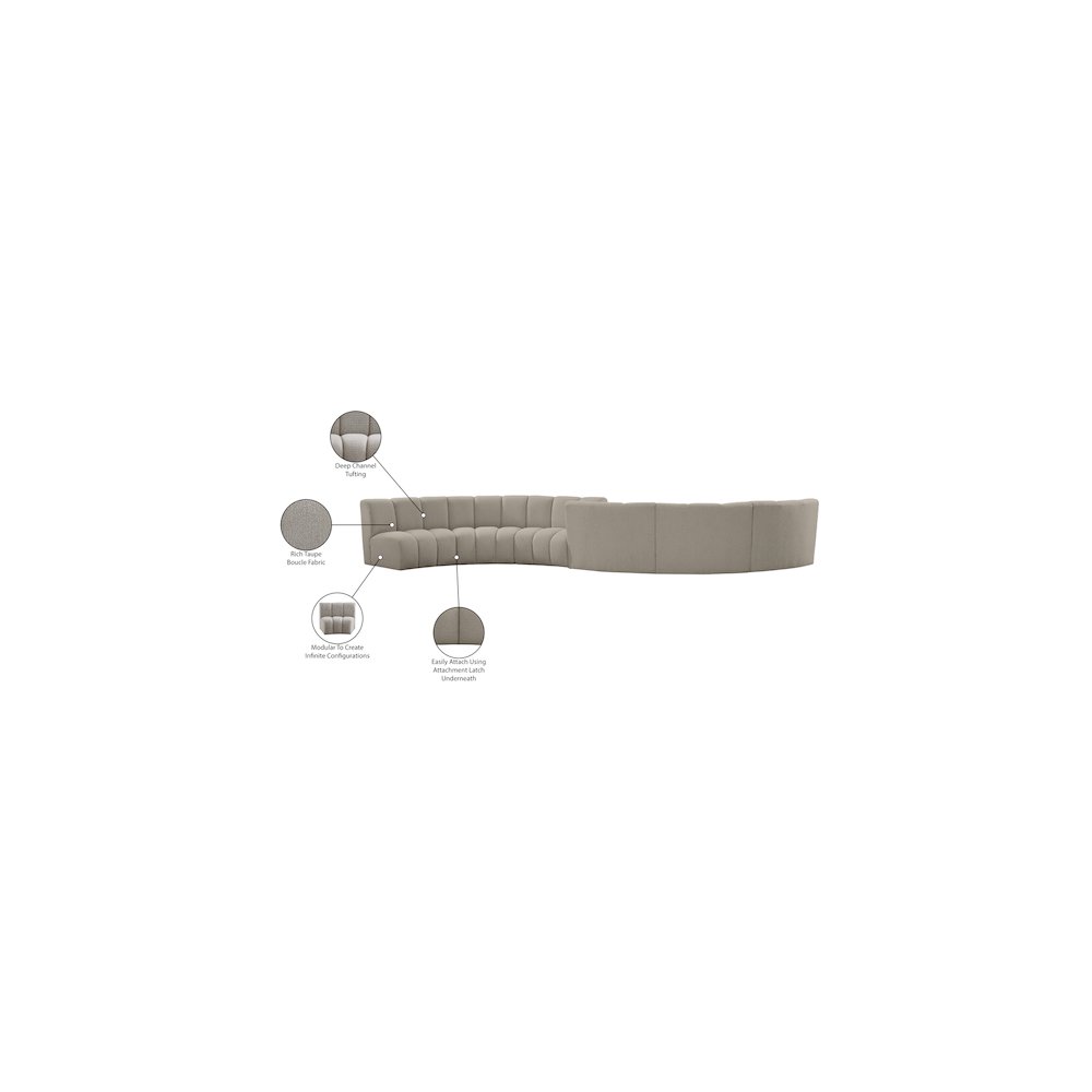 Infinity Brown Boucle Fabric 6pc. Modular Sectional