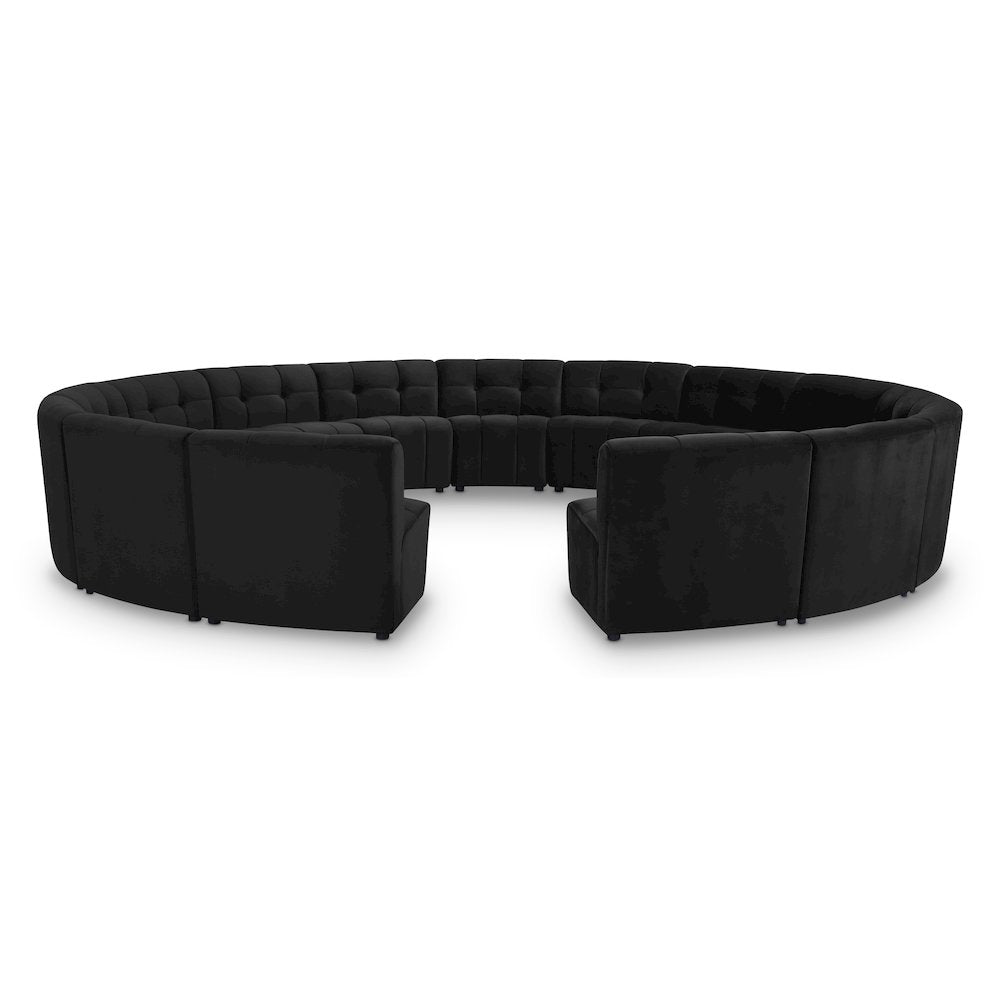 Limitless Black Velvet 15pc. Modular Sectional