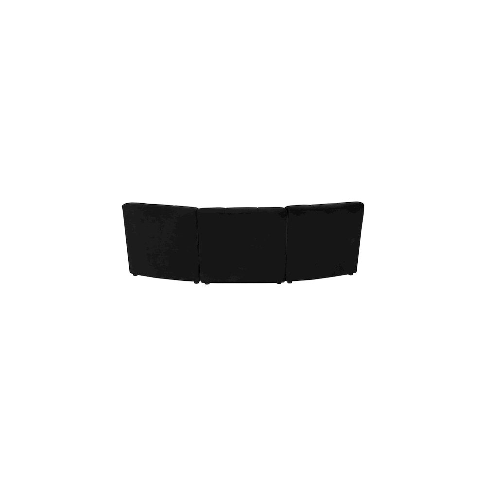 Limitless Black Velvet 3pc. Modular Sectional