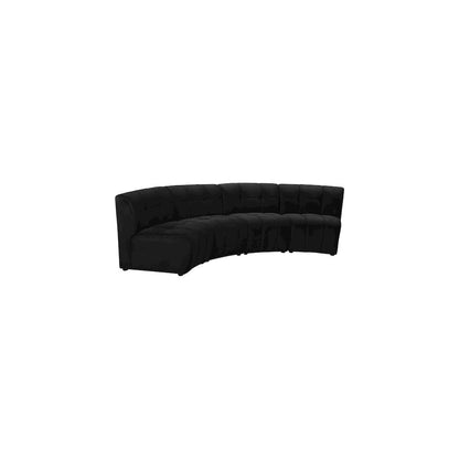 Limitless Black Velvet 4pc. Modular Sectional
