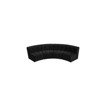 Limitless Black Velvet 4pc. Modular Sectional