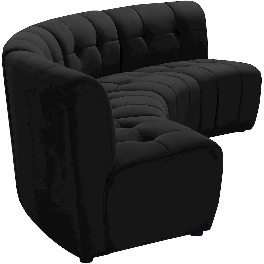 Limitless Black Velvet 4pc. Modular Sectional