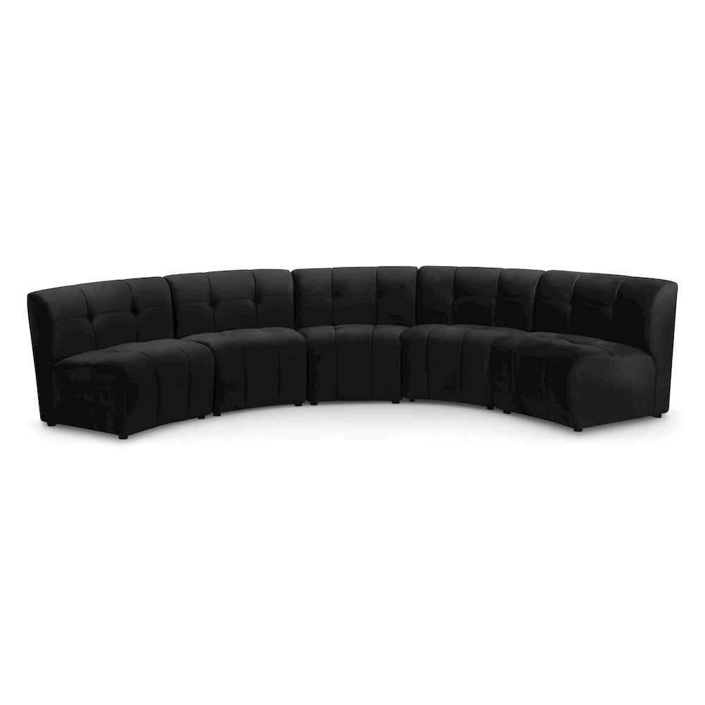 Limitless Black Velvet 5pc. Modular Sectional