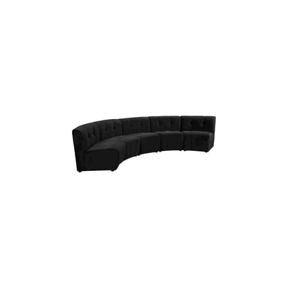 Limitless Black Velvet 5pc. Modular Sectional