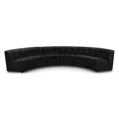 Limitless Black Velvet 6pc. Modular Sectional