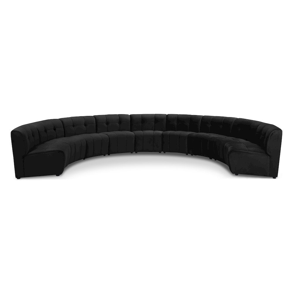 Limitless Black Velvet 9pc. Modular Sectional
