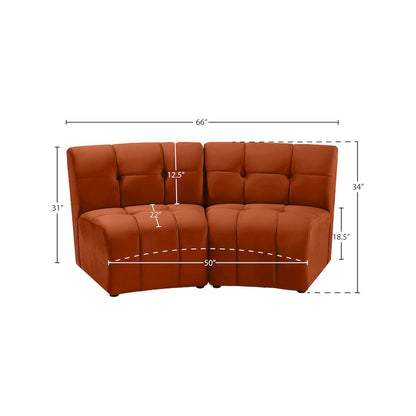 Limitless Cognac Velvet 2pc. Modular Sectional