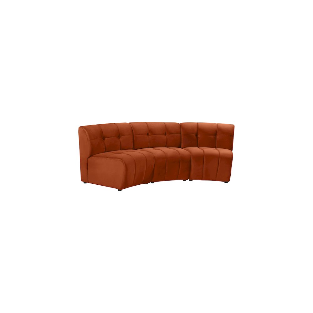 Limitless Cognac Velvet 3pc. Modular Sectional