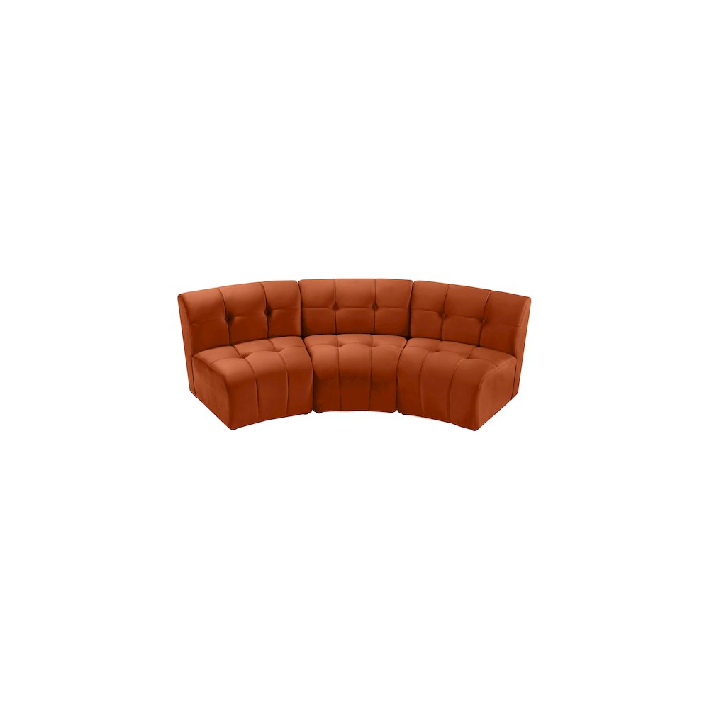 Limitless Cognac Velvet 3pc. Modular Sectional