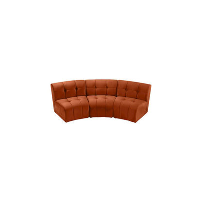 Limitless Cognac Velvet 3pc. Modular Sectional