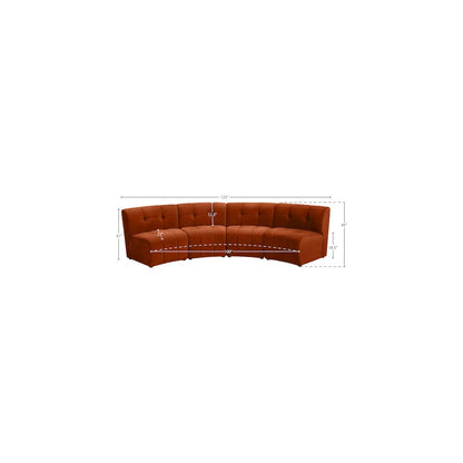 Limitless Cognac Velvet 4pc. Modular Sectional