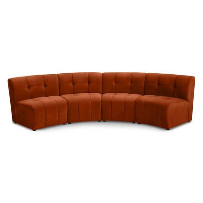 Limitless Cognac Velvet 4pc. Modular Sectional