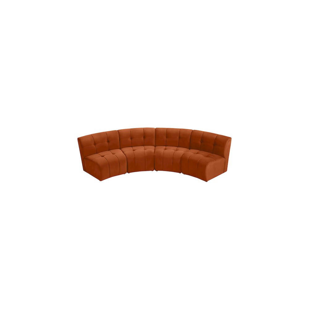 Limitless Cognac Velvet 4pc. Modular Sectional