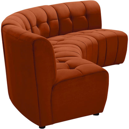 Limitless Cognac Velvet 4pc. Modular Sectional