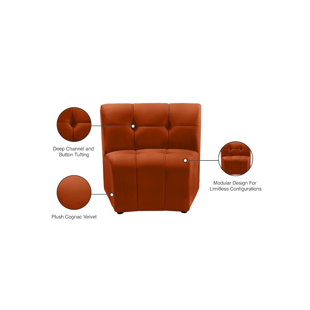 Limitless Cognac Velvet Modular Chair
