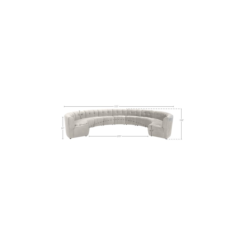 Limitless Cream Velvet 11pc. Modular Sectional