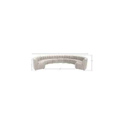 Limitless Cream Velvet 11pc. Modular Sectional