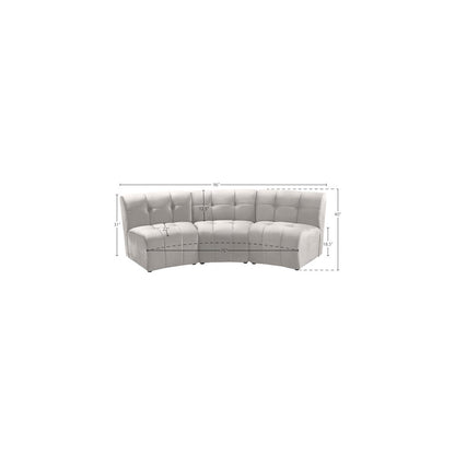 Limitless Cream Velvet 3pc. Modular Sectional