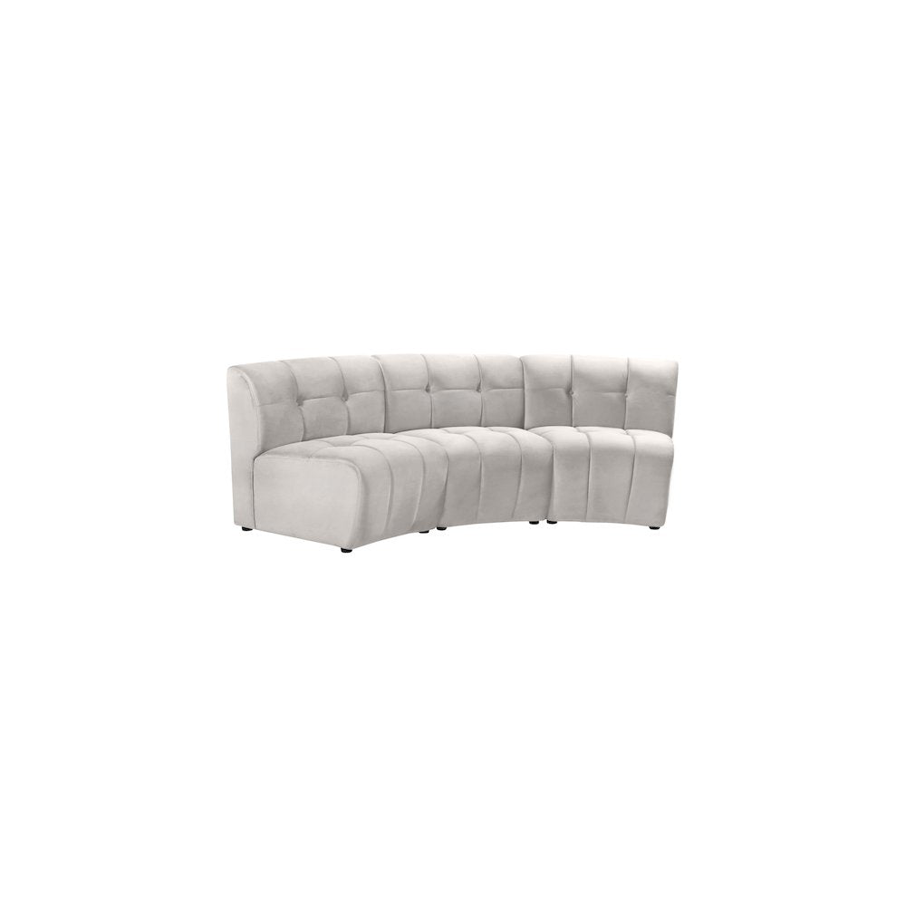 Limitless Cream Velvet 3pc. Modular Sectional