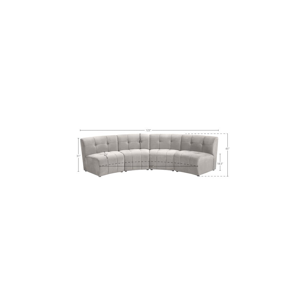 Limitless Cream Velvet 4pc. Modular Sectional