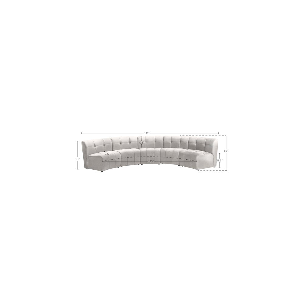 Limitless Cream Velvet 5pc. Modular Sectional