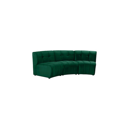 Limitless Green Velvet 3pc. Modular Sectional