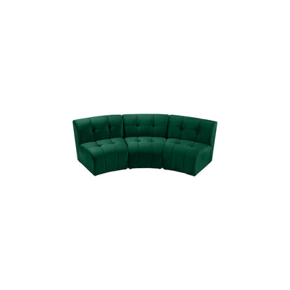 Limitless Green Velvet 3pc. Modular Sectional