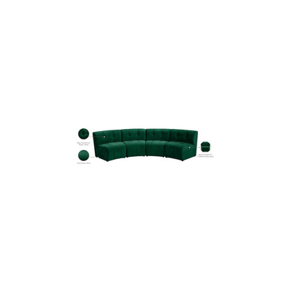 Limitless Green Velvet 4pc. Modular Sectional