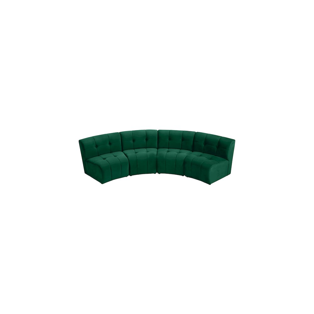 Limitless Green Velvet 4pc. Modular Sectional
