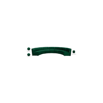 Limitless Green Velvet 7pc. Modular Sectional