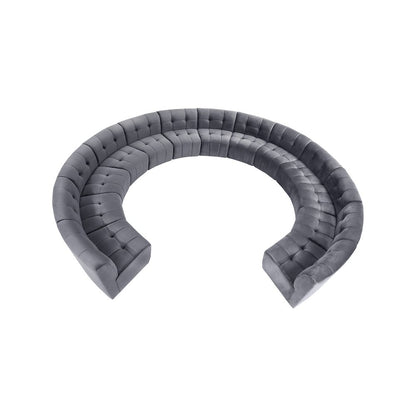 Limitless Grey Velvet 13pc. Modular Sectional