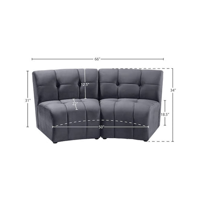 Limitless Grey Velvet 2pc. Modular Sectional