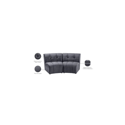 Limitless Grey Velvet 2pc. Modular Sectional