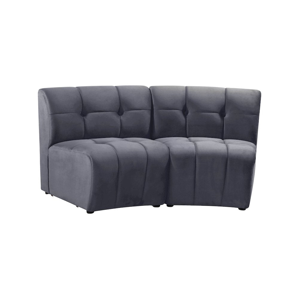Limitless Grey Velvet 2pc. Modular Sectional