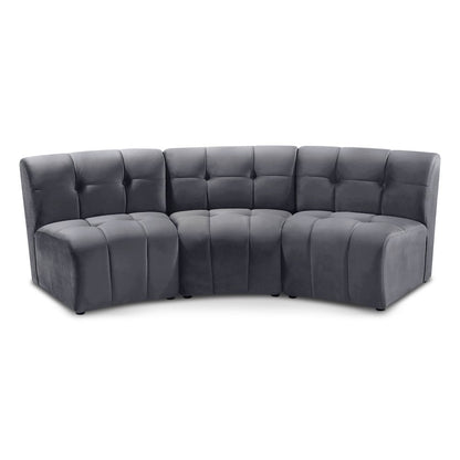 Limitless Grey Velvet 3pc. Modular Sectional