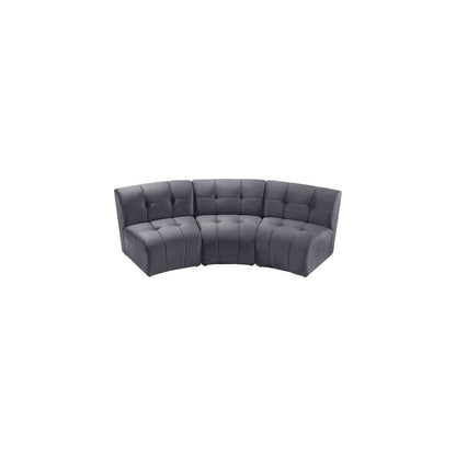 Limitless Grey Velvet 3pc. Modular Sectional