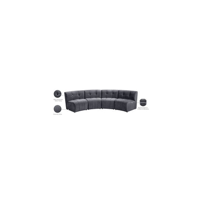 Limitless Grey Velvet 4pc. Modular Sectional
